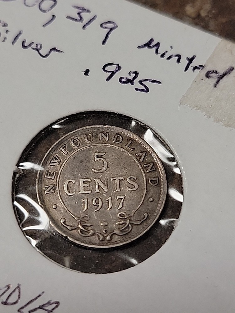 1917c New Foundland 5 Cent
