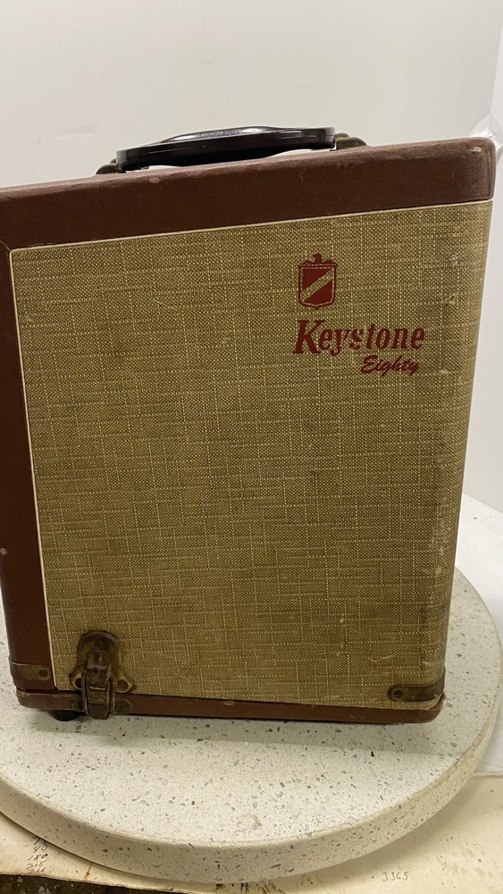 Antique 8mm Keystone Eighty Projector Tested W/Carrying Case