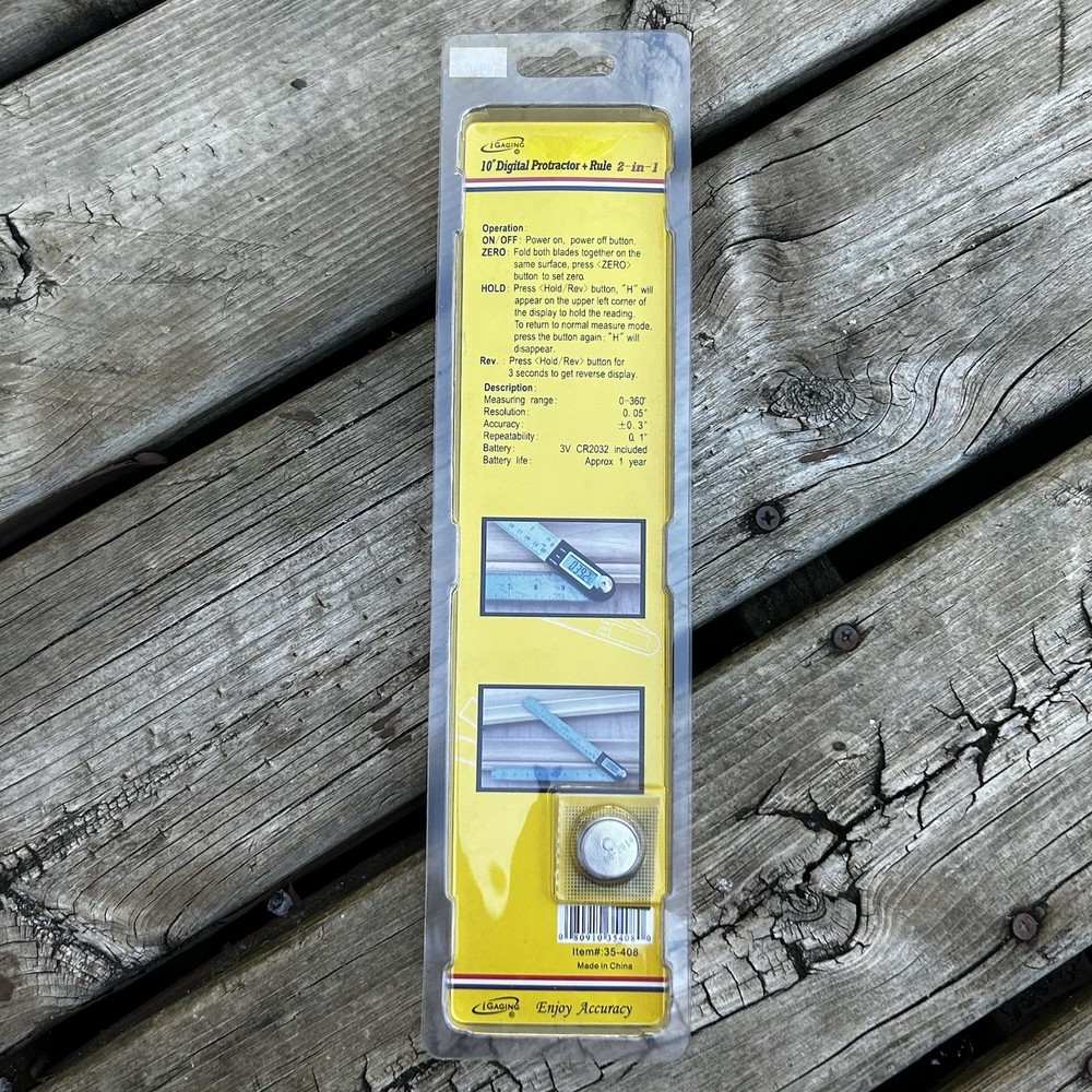 iGaging 8" 2-in-1 Digital Protractor & Angle Rule - New