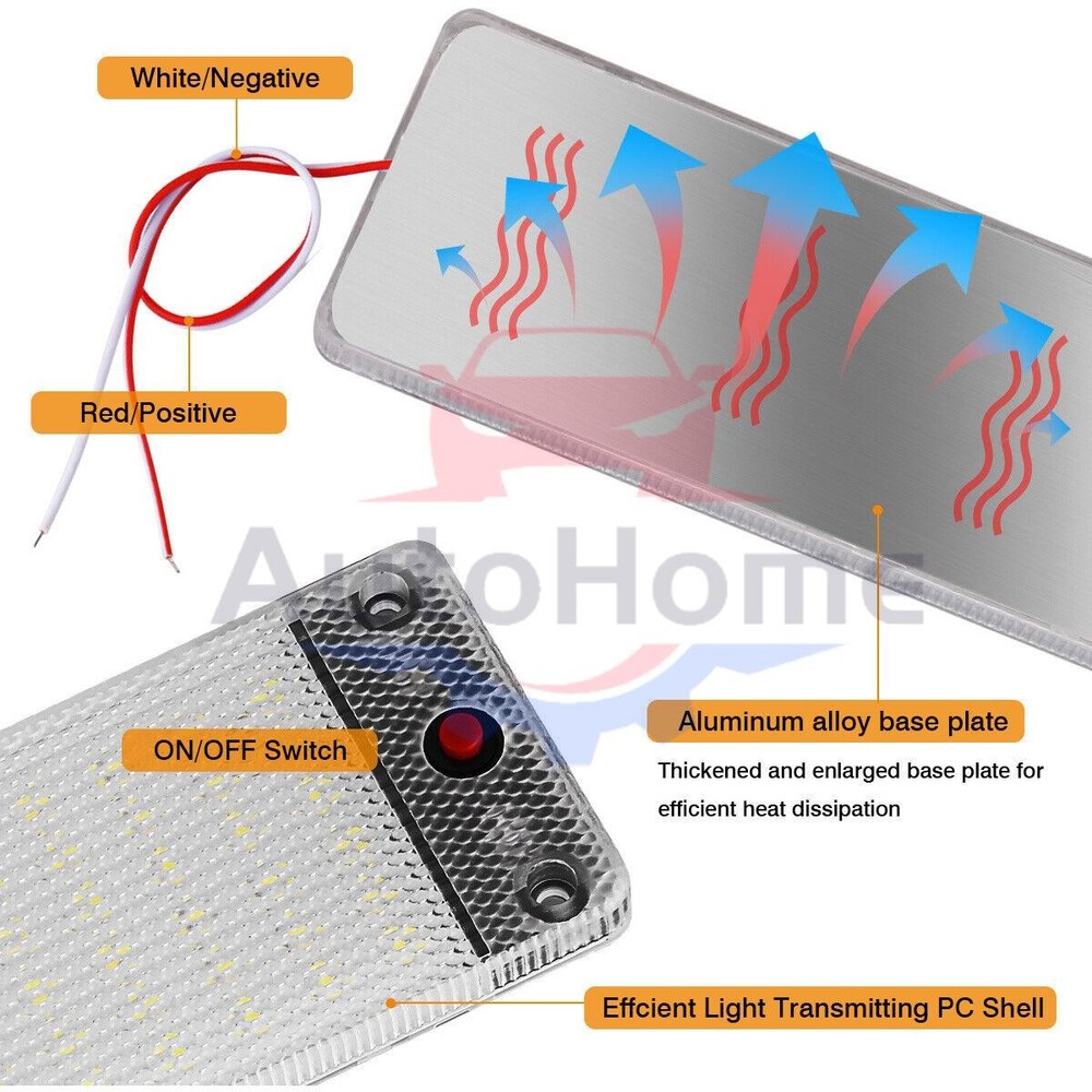 4 Pcs 12V LED RV Ceiling Dome Light LED Interior Lighting for Trailer Camper RV