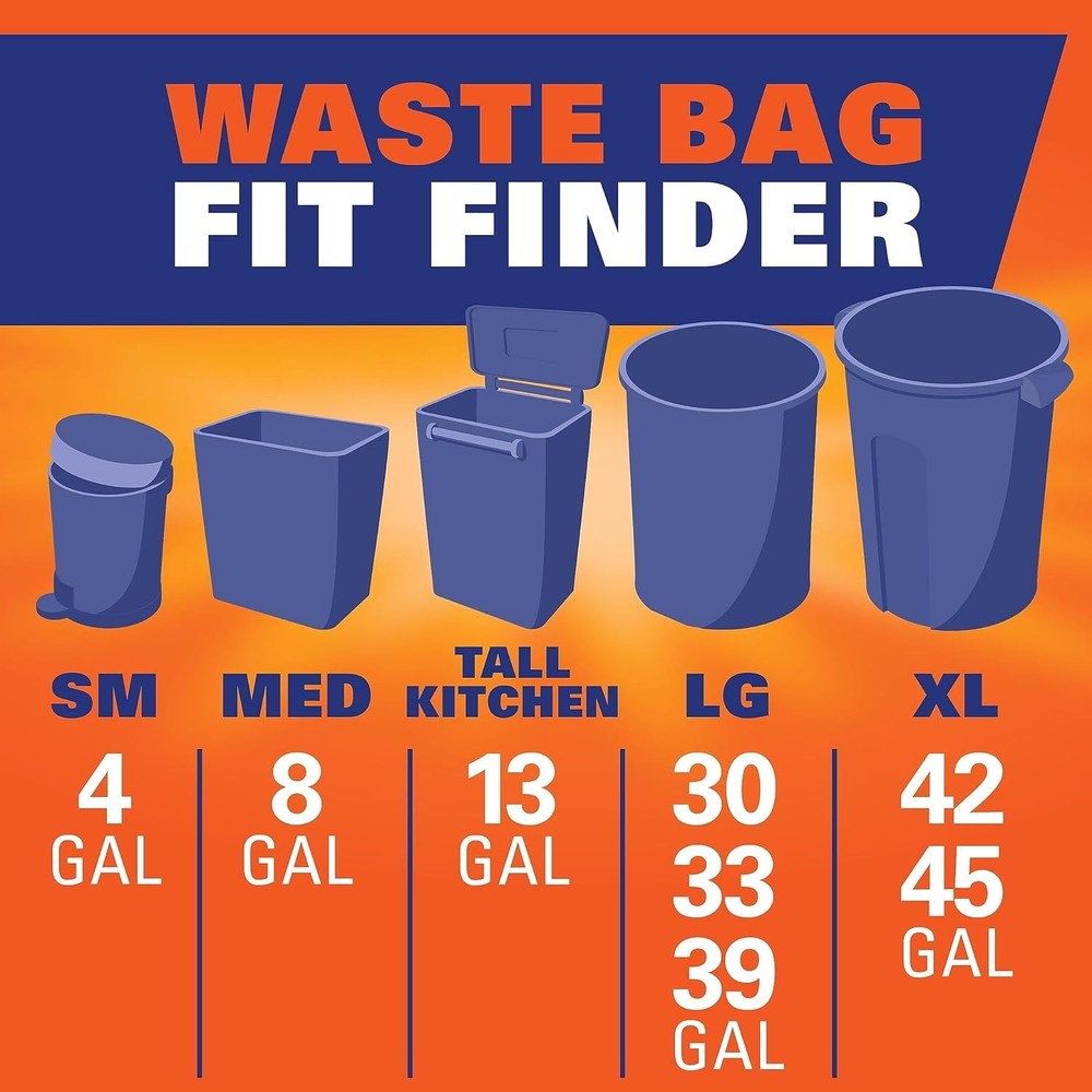 Hefty Clear Trash Bags, Clear, 13 Gallon, 60 Count