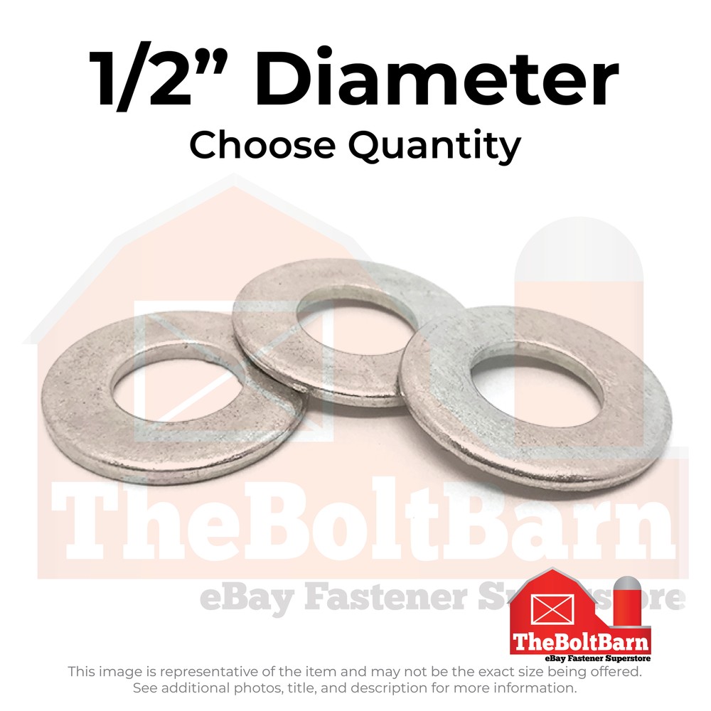 1/2" 316 Stainless Steel Flat Washers (Pick Quantity)