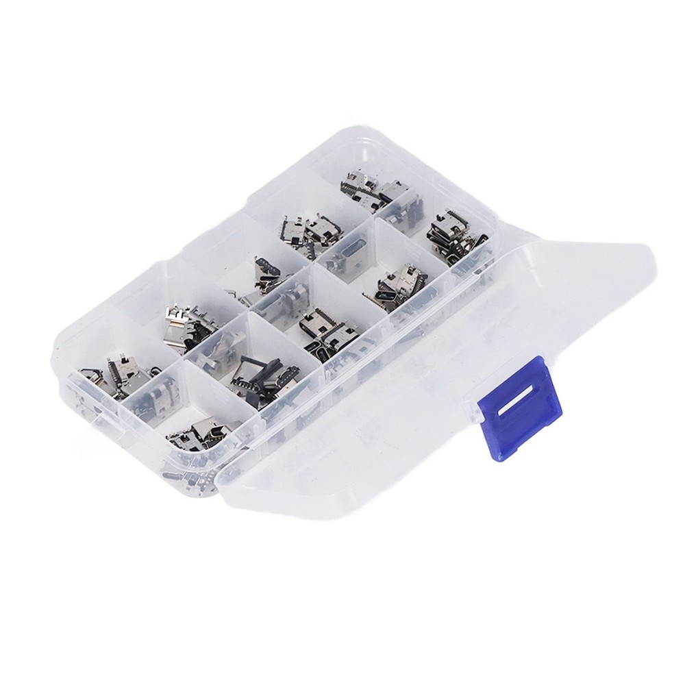 Type C USB Connector Jack 100Pcs Type C USB Female Plug Connector Jack Solder...