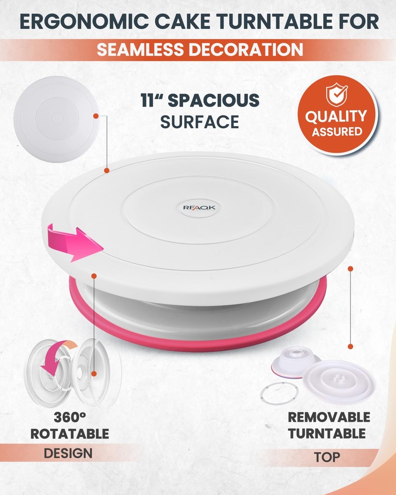 700PCs Cake Decorating Kit with Baking Supplies - Cake Turntable for Decorati...
