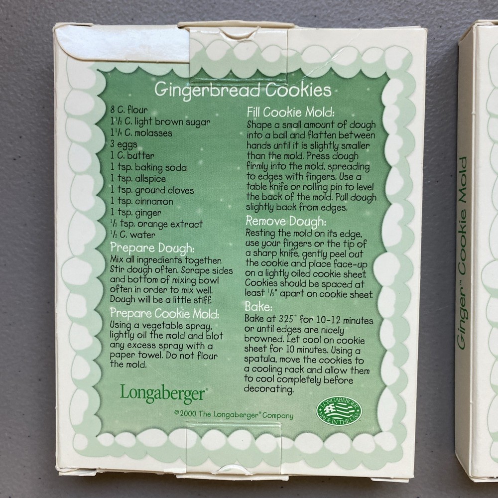 Cookie Molds Longaberger Roger & Ginger NIB 2000