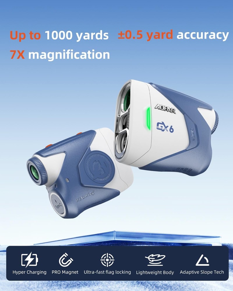 GX6 Golf Rangefinder with Replaceable Charging Function, 1000 Yards Laser Ran...