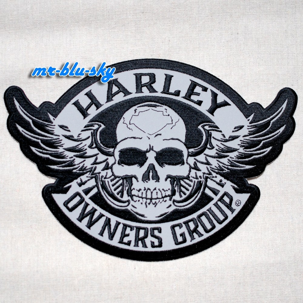 Small Reflective Winged Skull Patch ~ Harley Davidson Owners Group H.O.G.