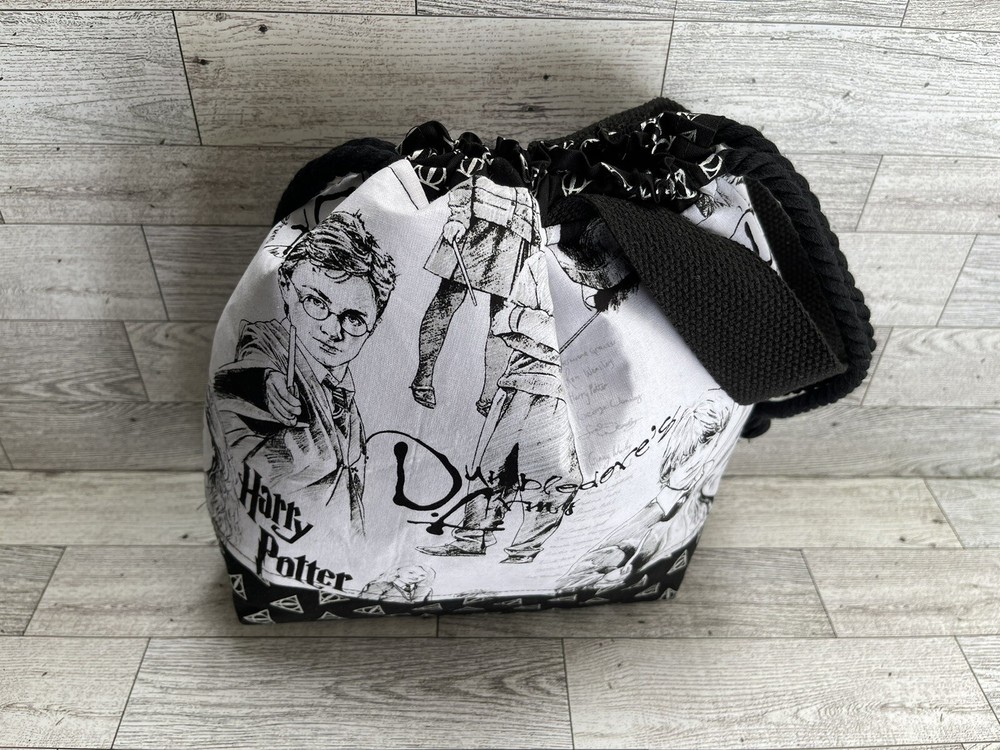 Project Bag Drawstring Knitting Crochet Craft Tote Size Medium