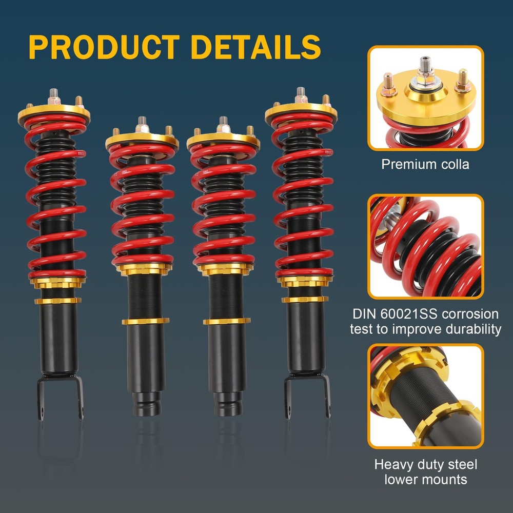 Coilover Suspension Spring Struts Height Adjustable Shock Replacement
