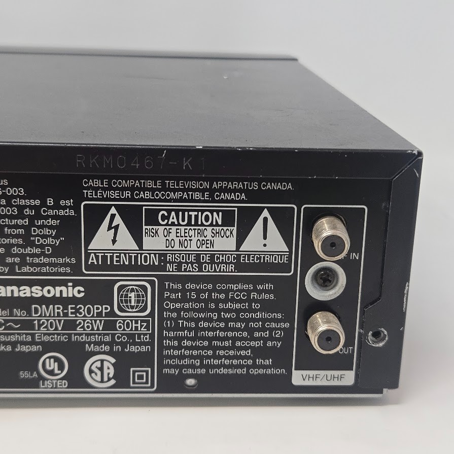 Panasonic DMR-E30 DVD Recorder Tested Working For Power - Disk Tray Sticks