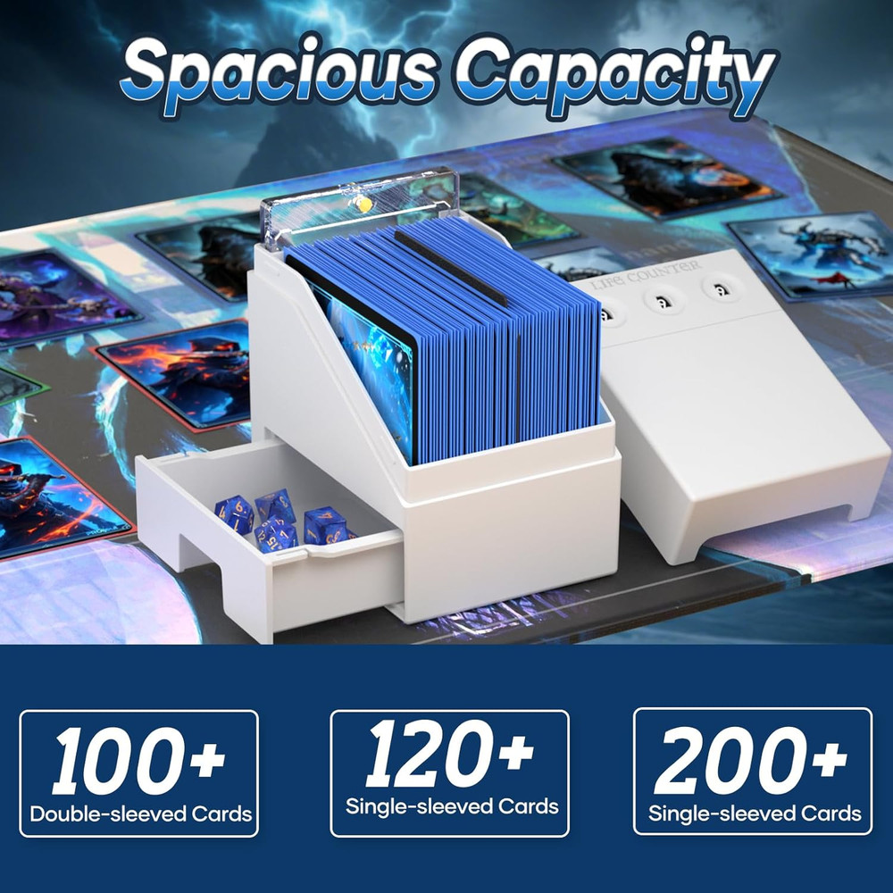 Commander Deck Box with Life Counter, Card Deck Box for Commander Display Holds