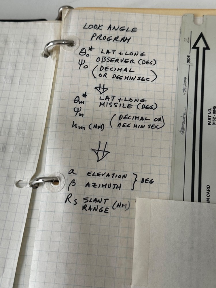 Satellite Tracking Antenna Trajectory Calculation Ephemera HP 9820 Program Notes
