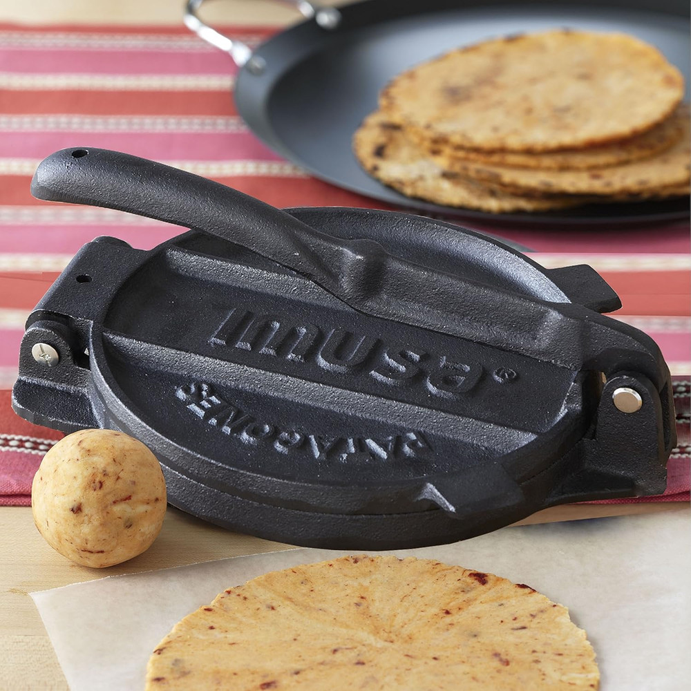 USA Cast Iron Tortilla Press 8-Inch, Black