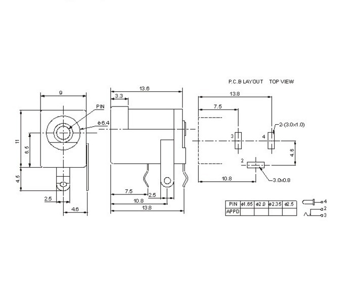 10pcs DC Power Jack Socket 2.1mm Barrel-Type PCB Mount New