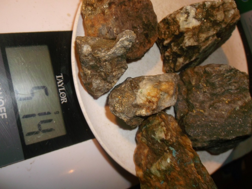 Gold, silver, copper, 454 grams samples ,ore high grade .