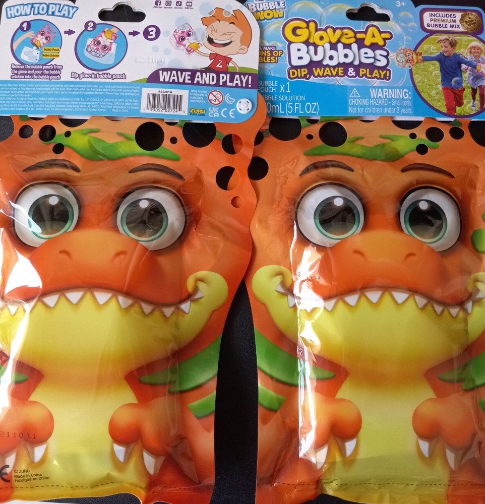 📫(2 pack )ZURU Glove-A-Bubbles Bubble Maker. Lot#2