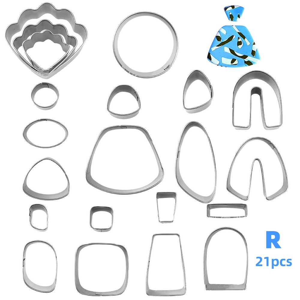21Pcs Clay Earring Cutters Polymer Clay Tool DIY Ceramic Craft Cutting Mold
