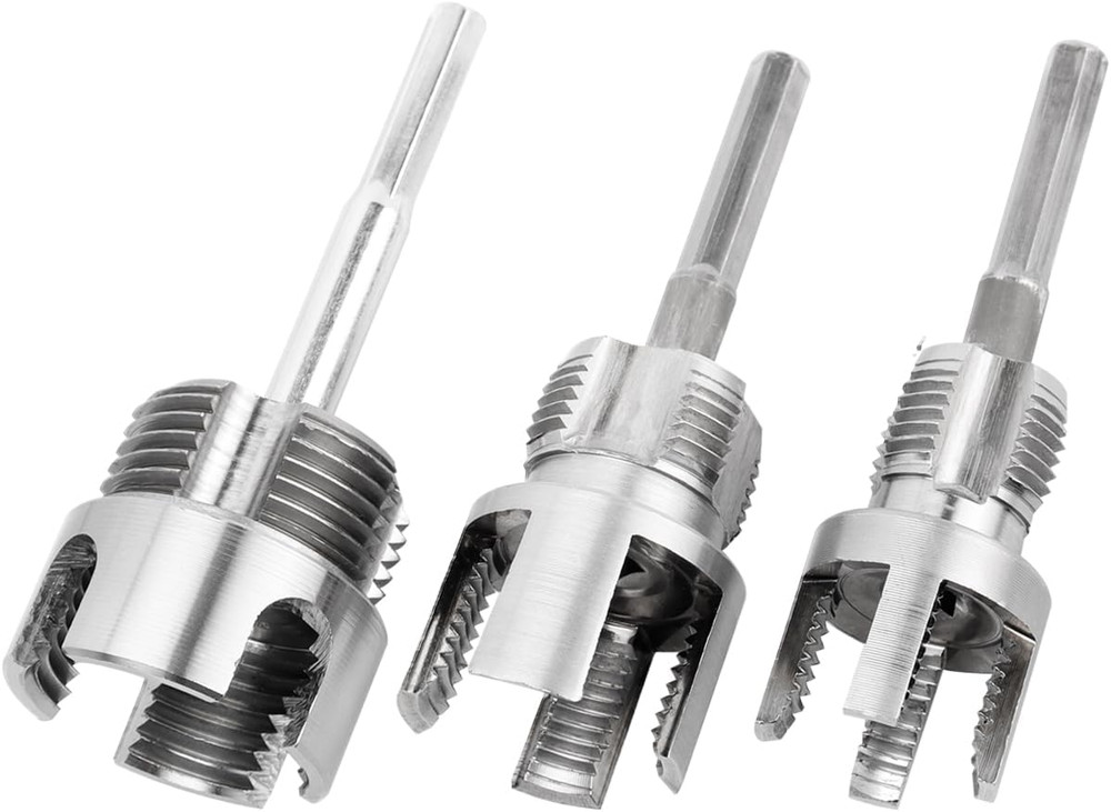 3Pcs Pipe Thread Cutting Tool, Integrated Internal & External Pipe Threading Too