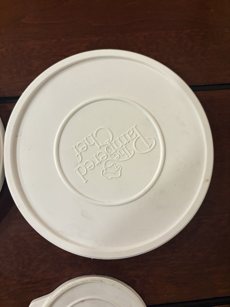Pampered Chef Replacement WHTITE PLASTIC LIDS sizes 3"-5" *