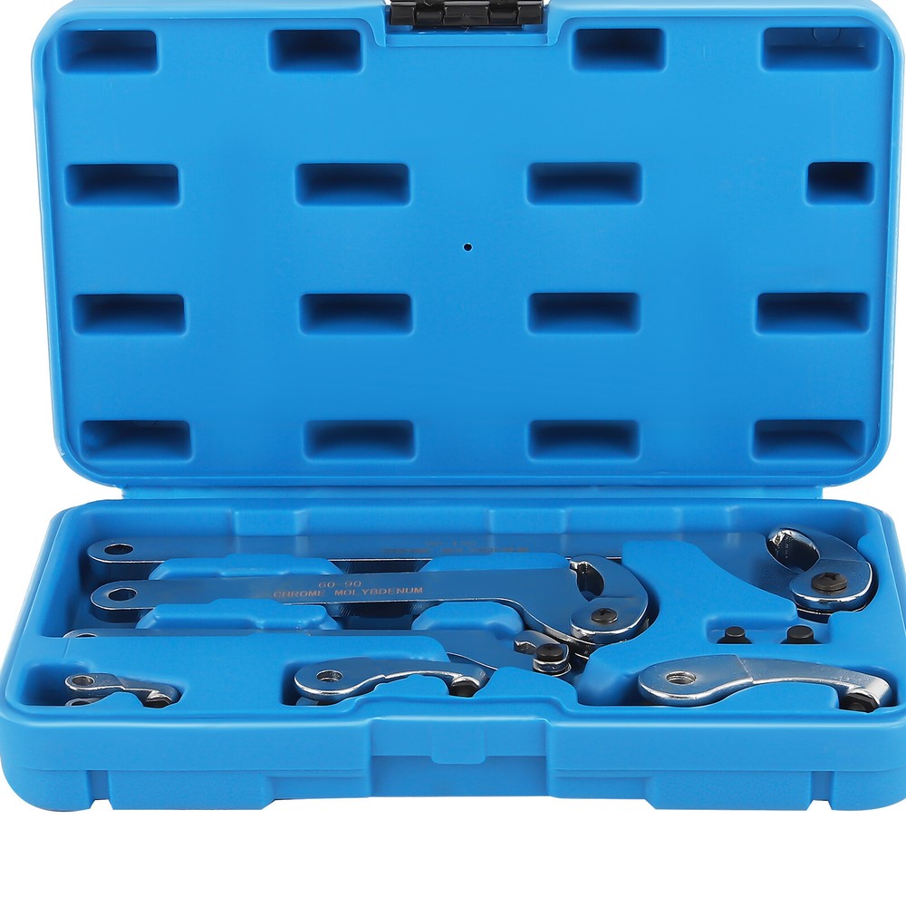 8X Adjustable Hook Pin Spanner Wrench Tool Set Locking Nut Wrench 35mm-120mm US