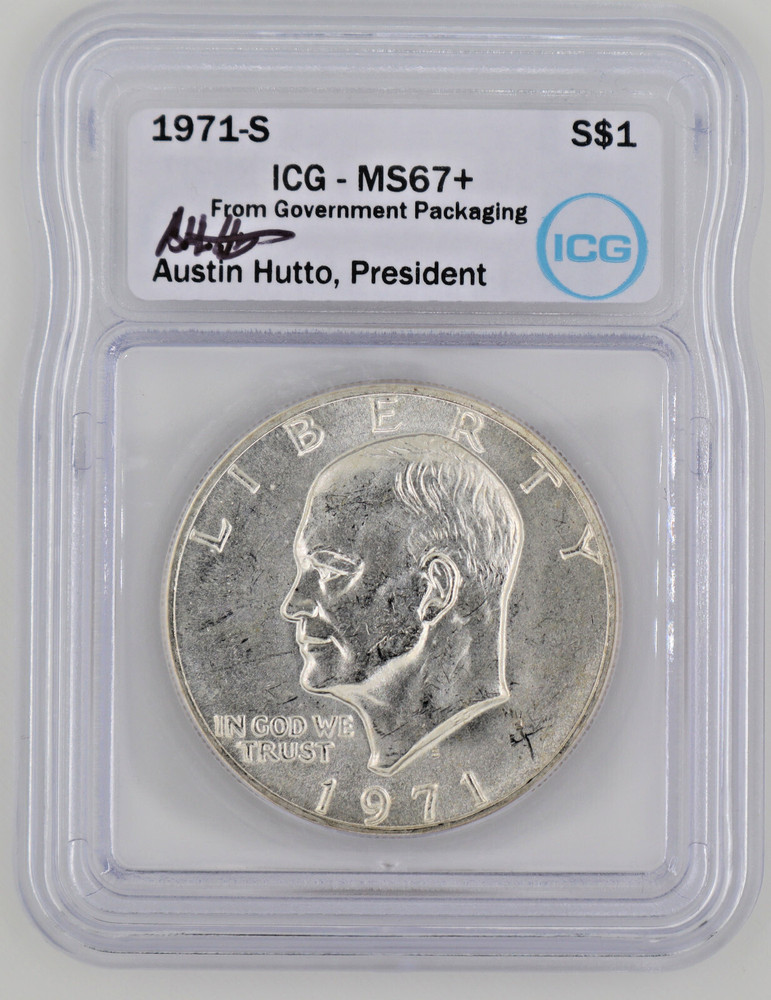 🦅 1971-S Eisenhower Silver Dollar – ICG MS67+ – High Grade Silver Ike!