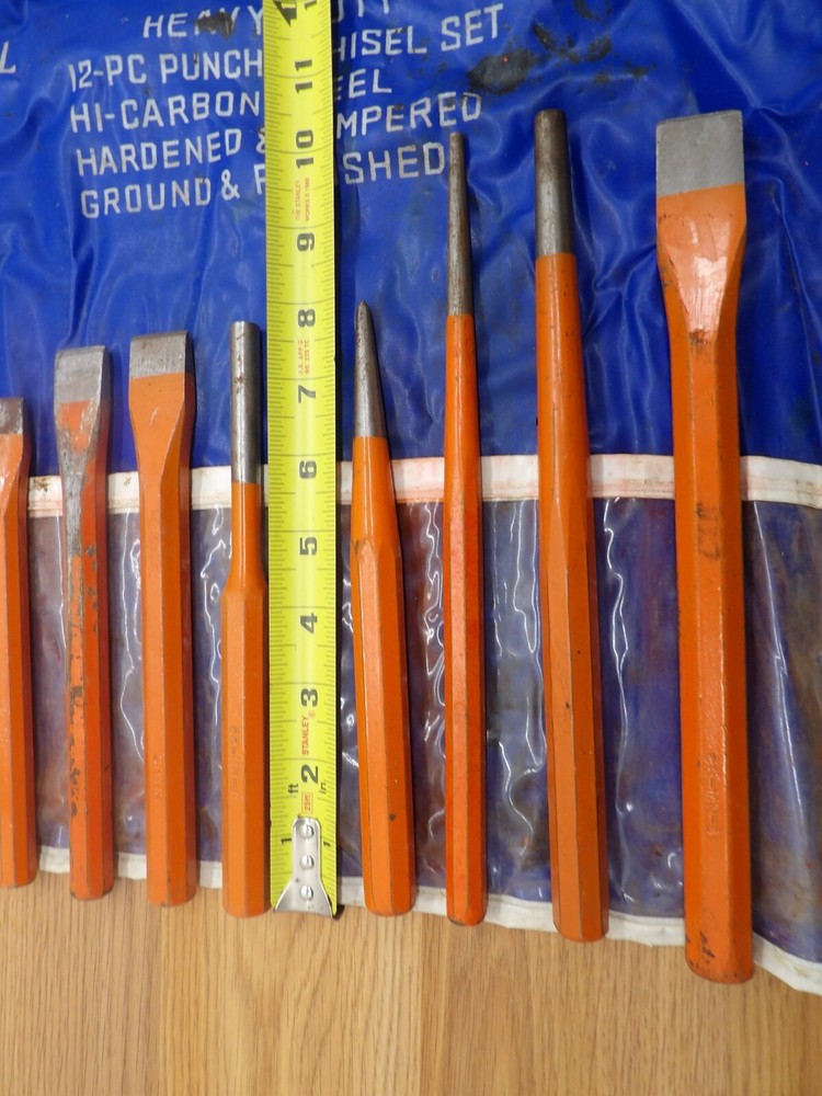 11 Piece Ram Tool Punch & Chisel Set With Storage Pouch