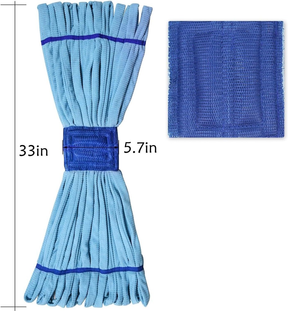 Microfiber Tube Mop Head(16 oz.), 6 Inch Headband, Loop End Commercial String...