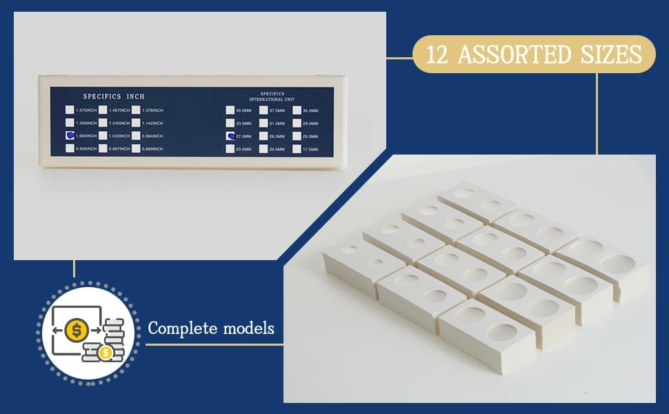 600Pcs Coin Holder 12 Assorted Sizes are 12 assorted sizes 600 pcs