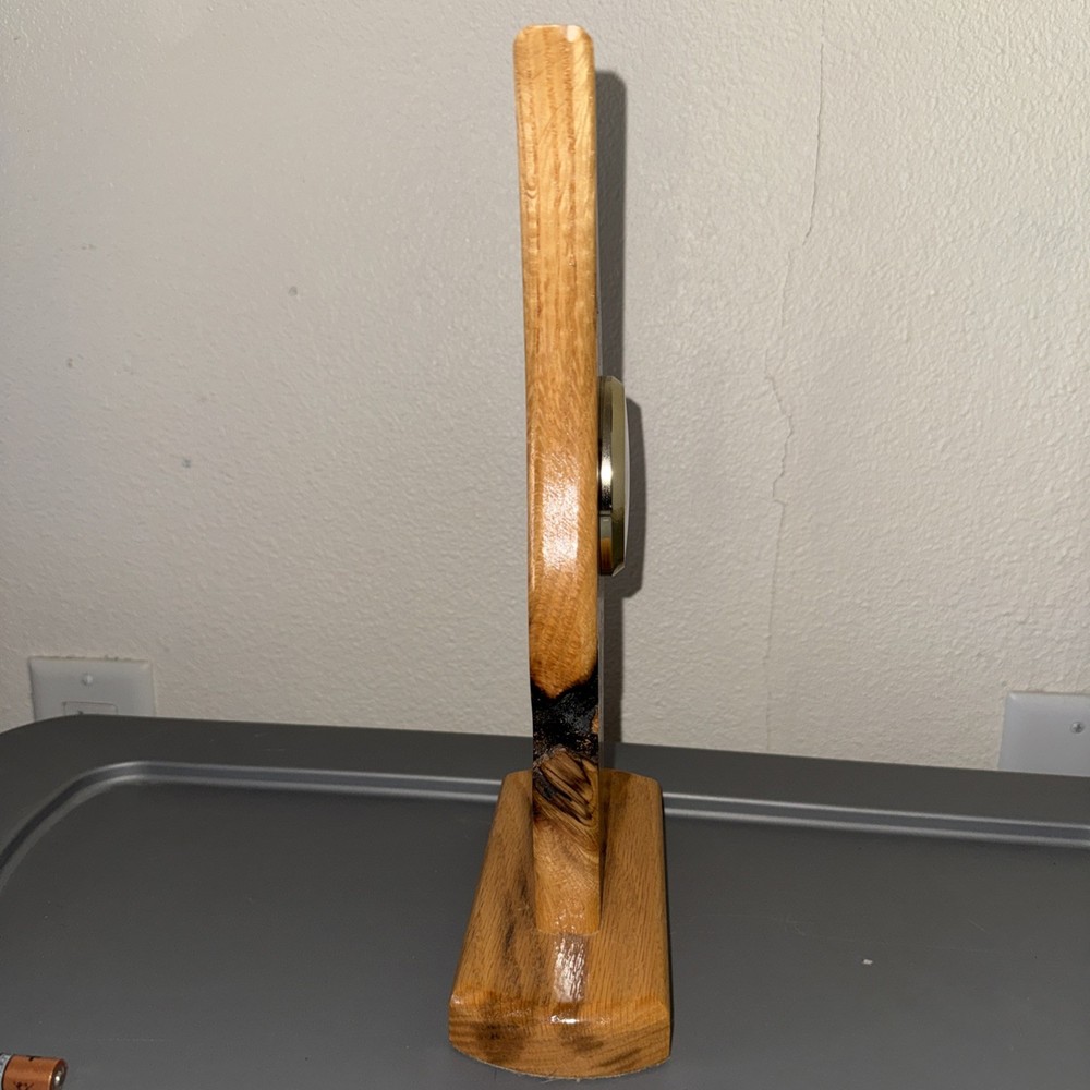HANDMADE UNIQUE, SOLID PINE WOOD MANTEL OR SHELF CLOCK.