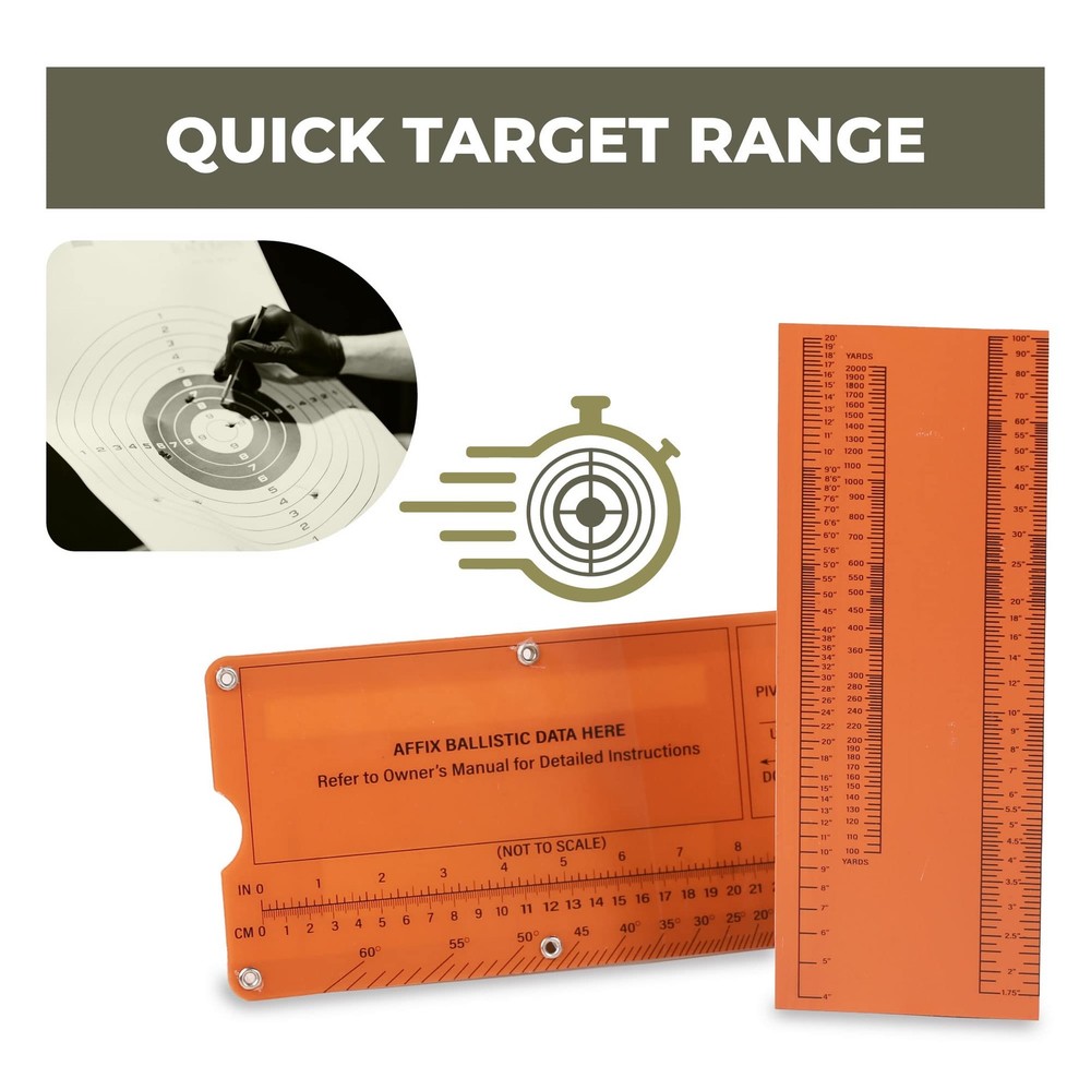 Value Plus Mrad Ruler - Long Range Shooting Slide Rule Calculator Dark Orange