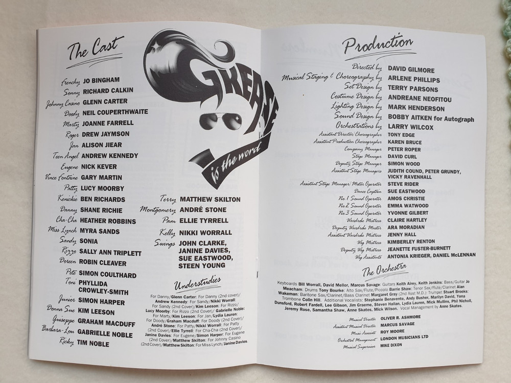 JOB LOT MUSICAL THEATRE PROGRAMMES