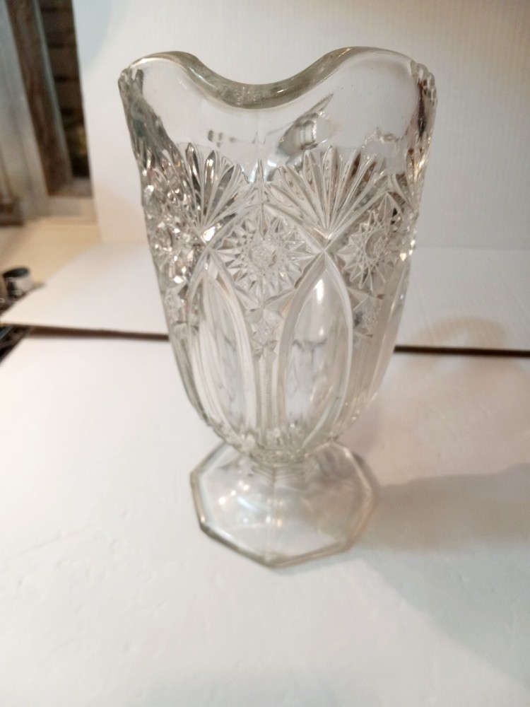 Glass Footed Detailed Pitcher Pre Owned