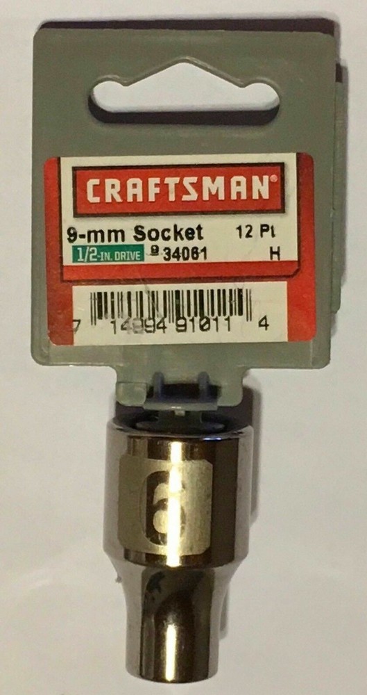 Craftsman 34061, 9mm Socket, 12 pt., 1/2" Drive