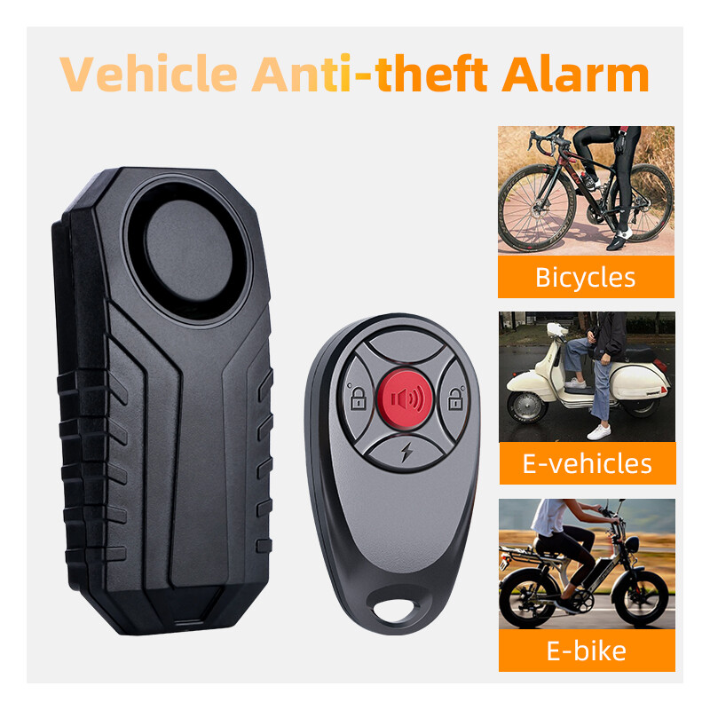 Bike Alarm, Remote Control, 113 dB, Loud, Adjustable Sensitivity, for Rolling