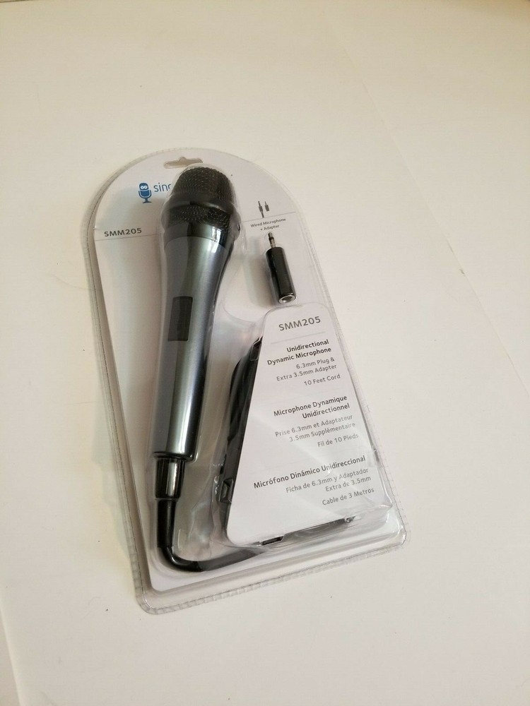 Singing Machine Uni-directional Dynamic Karaoke Microphone w/ 10 ft Cord