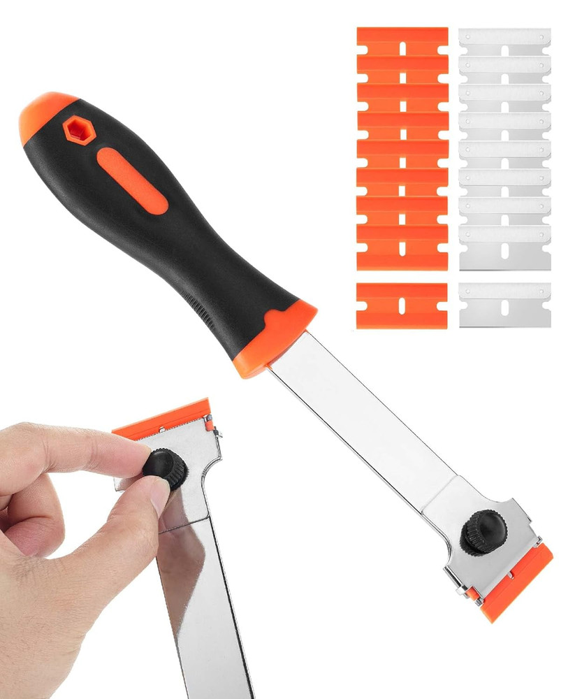 Bates- Long Handle Razor Blade Scraper, Razor Scraper with Extra 10 Metal & 1...