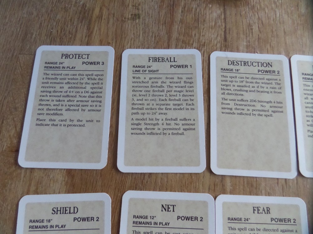 Warhammer Battle Magic Cards x 10