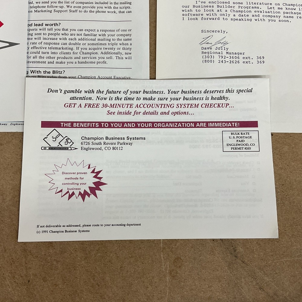 Champion Accounting Software Business Builder Program Vintage Computing