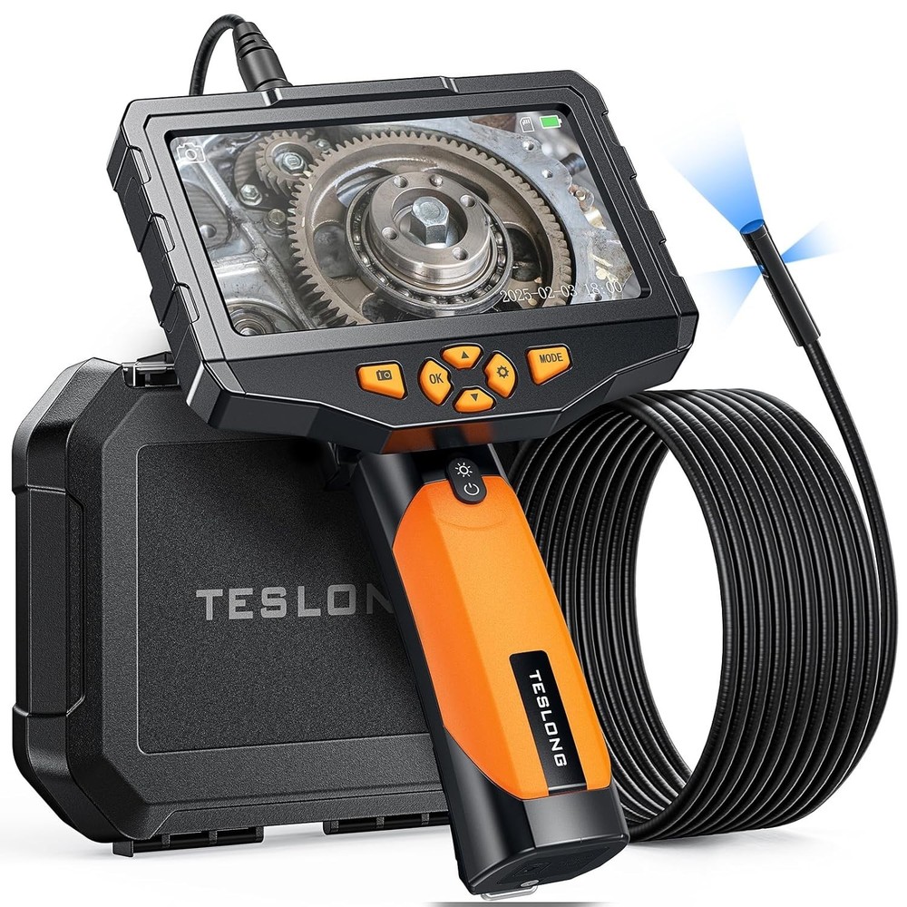 Triple Lens Borescope Inspection Camera Teslong Digital Video Scope Camera 16ft