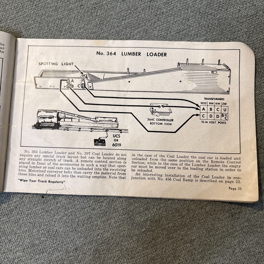 Lionel Trains instructions for assembling & operating booklet from 1952. Missing