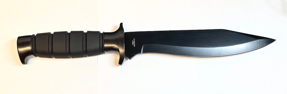 CK 360-B 12" BLACK SURVIVAL HUNTER BLADE KNIFE W/ COMPASS HANDLE & SHEATH