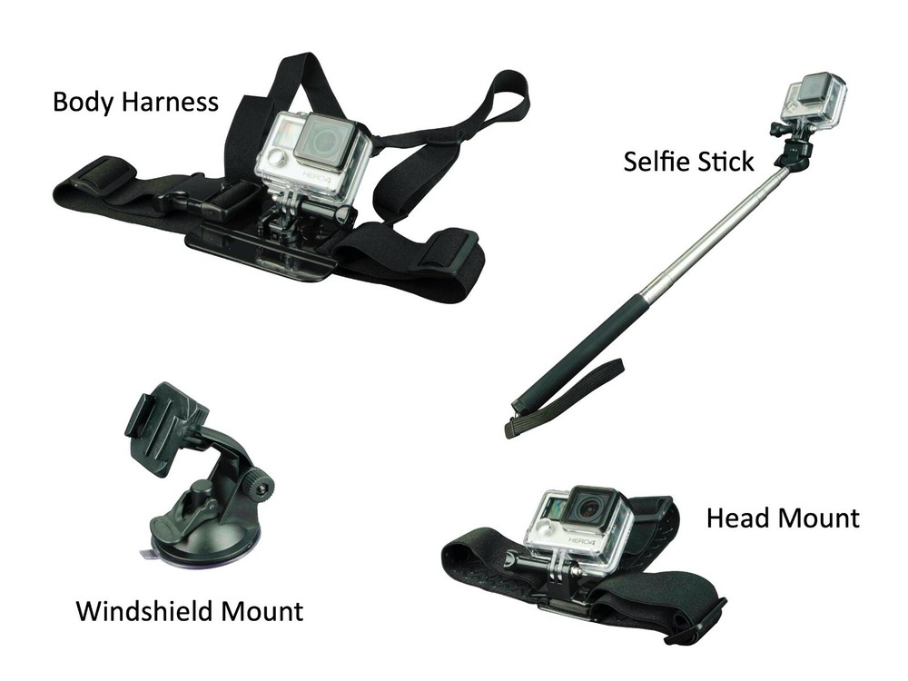 BRAND NEW onn. Action Camera Accessory Kit, 16 Pieces
