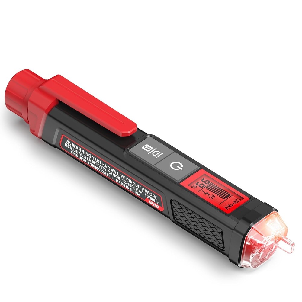 Compact Non-Contact Voltage Tester - Dual Range AC 12V-1000V with LCD Display