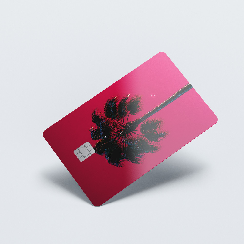 Neon Palm Sunset Card Skin