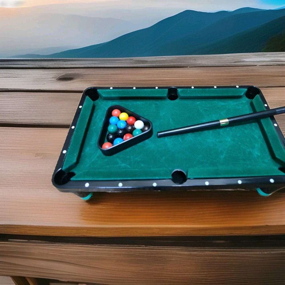 Mini Pool Game Table - Small Billiards Game Collectible