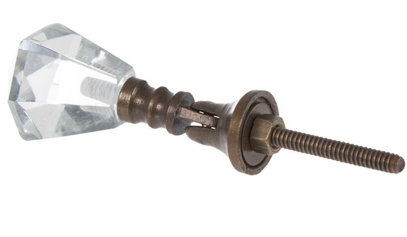 Brass Drawer Pull Handle Teardrop Glass Diamond Crystal Cabinet Knobs Hardware