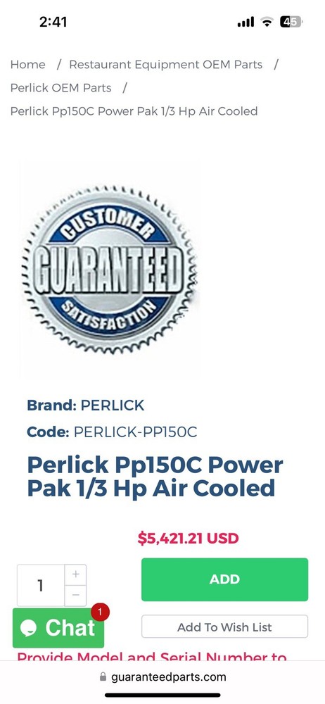 Perlick Glycol Alcohol Filtration System