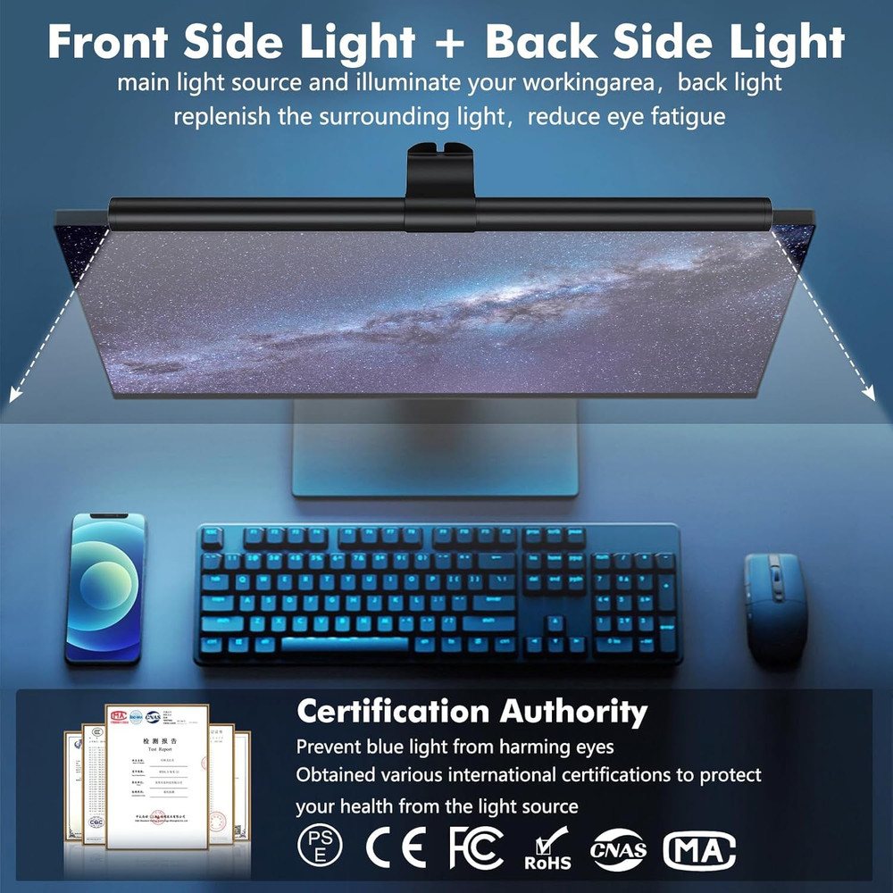 Computer Monitor Light Bar, Computer Screen Lamp for Eye-Caring, USB Reading Lig