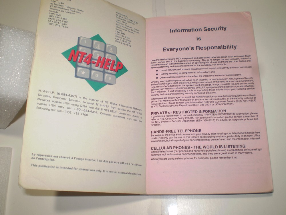 Vintage Northern Telecom documents