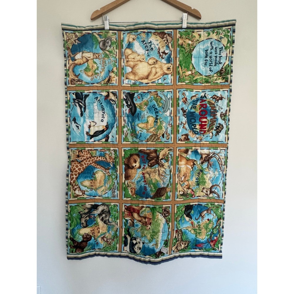 Fabric Panel Animals Around the World Book Theme